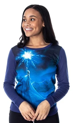 Disney Women's Juniors Frozen Elsa Ice Powers Sublimated Pullover Top - Image 1 of 4