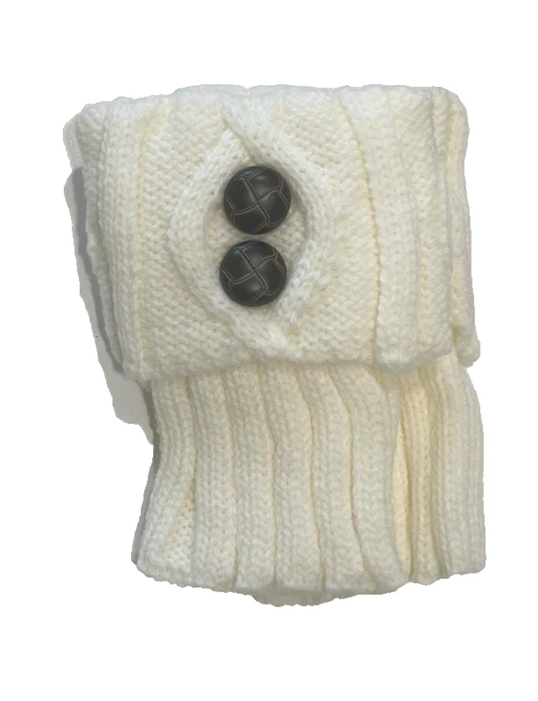 NUEVO Puño Bota Marfil Marrón Botones Invierno Cálido Bota Corta Cable Tejido Legging Foto 1 de 1
