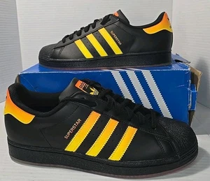 Size 11 Adidas Originals Superstar 2 Core Black Crew Yellow JQ4727 - Picture 1 of 12