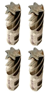 Lot of 4 – 1" HSS 6-Flute End Mills – ~4-1/4" OAL – Square End – Used - Picture 1 of 7