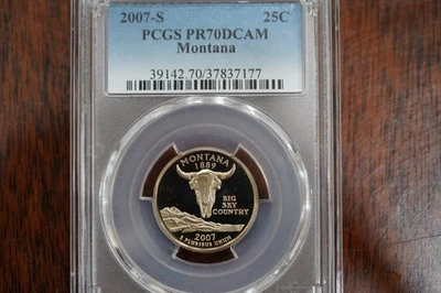 2007-S MONTANA PROOF QUARTER 25c PCGS PR70DCAM - Image 1 of 4