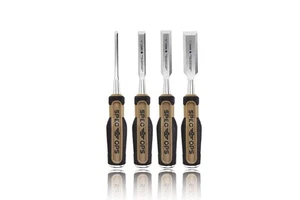Tools Wood Chisel Set with High-Carbon Steel Blades, Shock-Absorbing Grip, 4-... - Picture 1 of 7