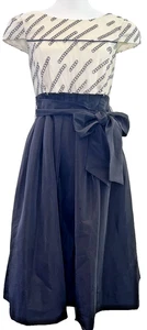 Jax schwarz-elfenbein Tafetta Festtagskleid mit Schleife Gr. 6 Emily in Paris! - Bild 1 von 13