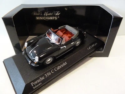 1/43 MINICHAMPS - PORSCHE - 356C CABRIOLET 1965 Schwarz Black Spider 430062335 - Image 1 of 4