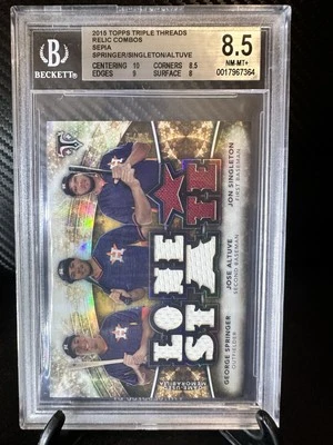 2015 Topps Triple Threads Relic Combos Altuve Springer Singleton Sepia/27 BGS Foto 1 de 4