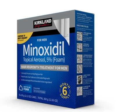 Kirkland Hair Regrowth Treatment 5% Minoxidil Foam for Men - 6 Month Supply - Image 1 of 3