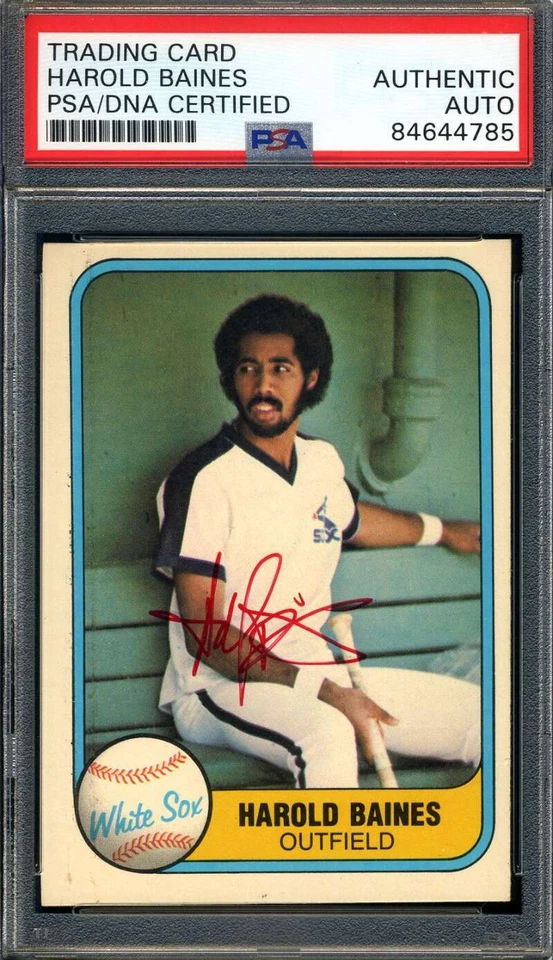 Harold Baines PSA DNA assinado 1981 Fleer novato autógrafo - Imagem 1 de 1