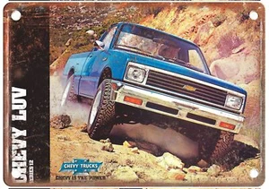 Vintage 1982 Chevy LUV Automobile Ad Reproduction Retro Look Metal Sign A1298 - Picture 1 of 2