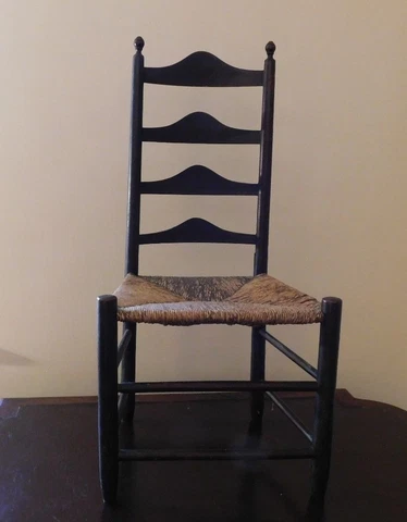 Chair, Primitive Slat-Back Acorn Cover