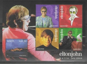 MALTA 2003 ELTON JOHN MIN. SHEET MNH. SG. MS 1315. (D628) - Picture 1 of 2