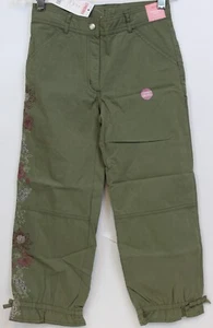 NEW 2005 Gymboree Romantic Garden Pants sz 9 Olive Green Embroidered Elastic Hem - Picture 1 of 8