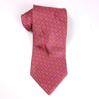 Corbata de Seda Adolfo Extra Larga Roja Estampado Geométrico Patrón Negrito Businesscore Foto 1 de 4