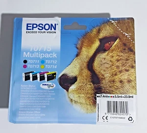 Genuine Original Epson T0715 Cheetah Multipack Ink Cartridges Sealed Box - Picture 1 of 1