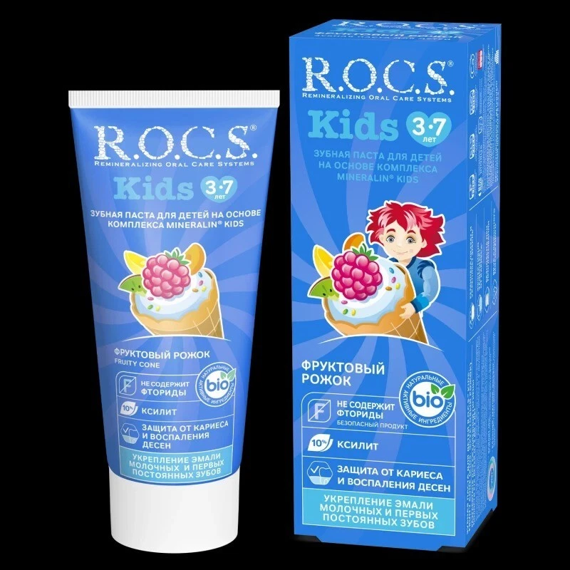 Toothpaste R.O.C.S Kids Fruity Cone Fluoride-free (3-7 Years) - Image 1 of 1