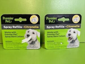 Premier Pet *2 PACK* Citronella Spray Refills Spray Bark Collars 4 Cartridges