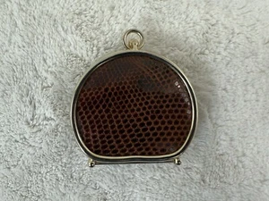Vintage Expandable Snap Closure Coin Purse Leather And Reptile Combo Purse - Picture 1 of 15