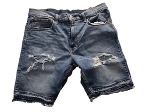 Levi Strauss & Co Jeans Bermuda Short Women's Size 36 Blue Low-Rise Cotton Blend - Picture 1 of 12