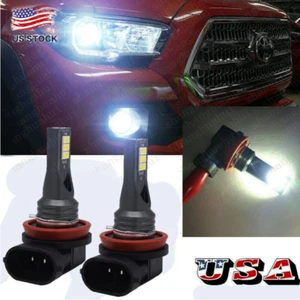 2x H16 White 6000K LED Fog Light Bulbs For Toyota 4Runner Tundra Tacoma RAV4 - Picture 1 of 12