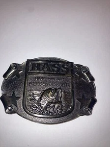 Bass Anglers Sportsman Society (B.A.S.S.) Brass Belt Buckle - Picture 1 of 2