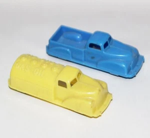 Vintage Hard Plastic Renwal Toy Pickup Truck Gas Oil Tanker Tank 149 148 Lot Old - Picture 1 of 6