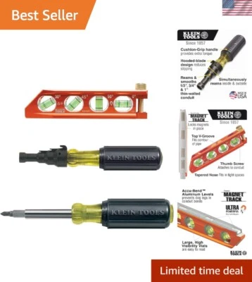 Versatile Reaming Driver Kit with Screwdriver & Magnetic Bubble Level - 3 Pieces - Image 1 of 4