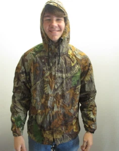 WALLS WATER-PRUF Advantage Timber Camo Hooded Zip Jacket Mens Sz Medium Reg - Picture 1 of 5