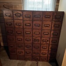 Early Antique 42 Drawer Oak Card Catalog And/Or Apothecary Cabinet