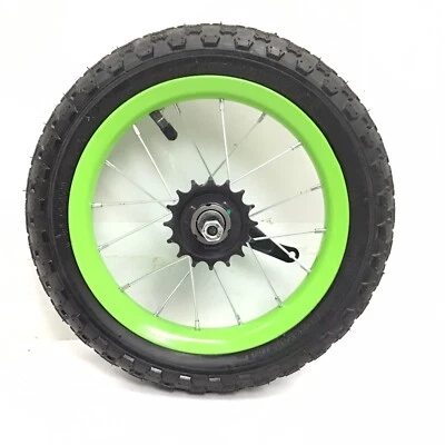 Rueda Trasera Bicicleta 12" Freno Montaña Verde con Neumático Bicicleta 12-1/2 X 1.95" #J15 Foto 1 de 3