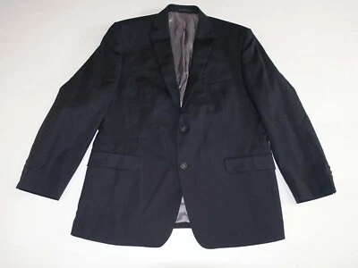 Calvin Klein Men's Suit Jacket Size 44 Regular Dark Gray Wool Striped Blazer 44R - Image 1 of 4