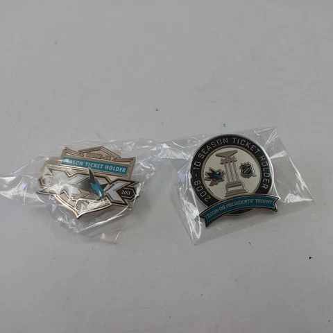 San Jose Sharks Season Ticket Holder Pins 2009-2010 & 2010-11 Cover