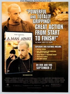 Publicidad impresa a página completa Vin Diesel A Man Apart Movie Promo 2003 - Imagen 1 de 4
