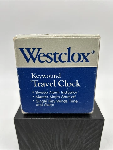 Westclox Key Wound Vintage Travel Clock Tourino 44500 Tan Cover