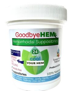 24 Hemorrhoid Treatment Suppositories - 100% Natural