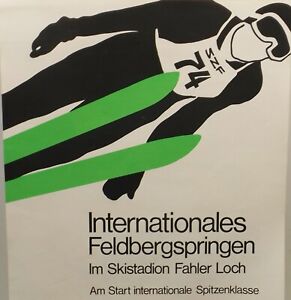Plakat " Internationales Feldbergspringen 1974" Kunstsiebdruck  Sepp Wurster