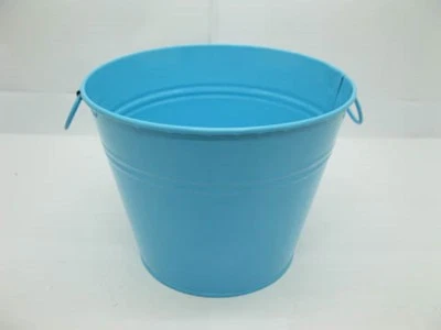 10X Blue Tin Pail Bucket w/Ring Handle for Wedding Favor - image 1 of 4