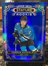 2022-23 UD Stature Thomas Bordeleau Blue Rookie RC SSP /35
