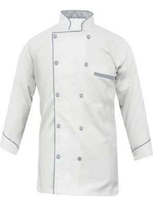 Chef Coat Black Double Breasted Jacket Men Poly Cotton Restaurant Uniform  - Image 1 of 4