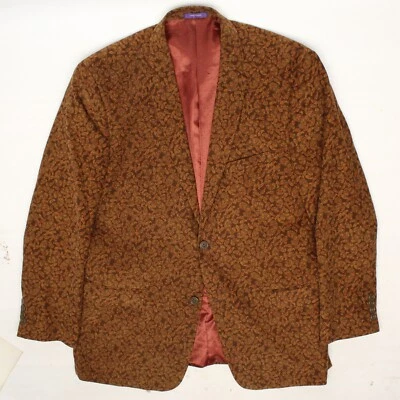 Abrigo deportivo Alan River para hombre 44R marrón rojo cachemira pana algodón chaqueta  Foto 1 de 4