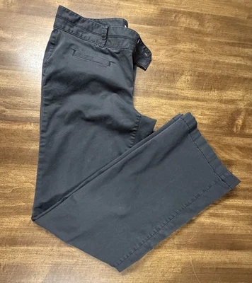 Calça feminina Ann Taylor LOFT aço cinza algodão casual MODERNA corte bota perna - Imagem 1 de 4
