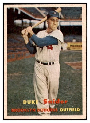 1957 TOPPS #170 DUKE SNIDER DODGERS EX-MT CENTERED 529074 (KYCARDS) Foto 1 de 2