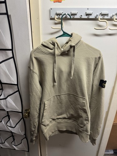 Felpa con cappuccio Stone Island logo patch cotone verde salvia taglia large