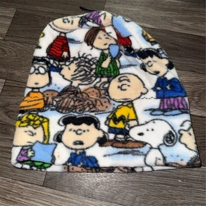 Peanuts Fleece Beanie Hat Snoopy Charlie Brown Kids Winter Warm Vtg Lucy Linus  - Picture 1 of 5