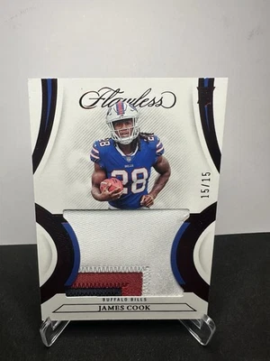 2022 Panini Flawless Rookie Patches 11 James Cook Rookie Patch /15 #RP-JC - Image 1 of 2