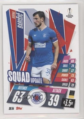 2020-21 Topps Match Attax UCL Extra Squad Update Borna Barisic #SU34 Rookie RC - Image 1 of 2