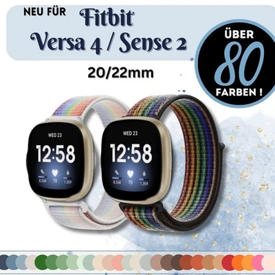 THE5SHOP Strap For Fitbit Versa 4 Sense 2 Nylon Loop ✅ Velcro Sport Band Smartwatch