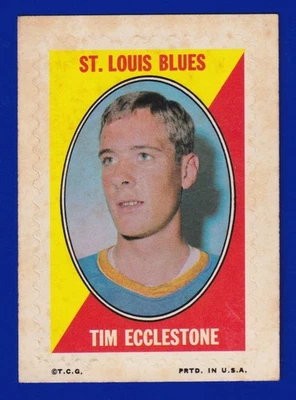 TIM ECCLESTONE blues 1970-71 TOPPS OPC STICKER STAMPS VERY GOOD NO CREASES - Image 1 of 2