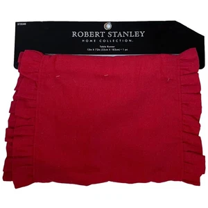 Home Collection Solid Red Table Runner with Ruffle, 13" x 72" - Picture 1 of 1