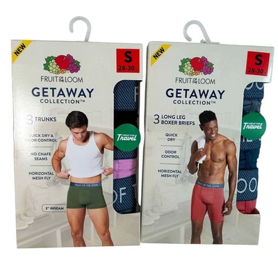 6 Pack Fruit of the Loom Getaway Collection Mens Boxer Brief Size S 28-30 New - Image 1 of 4