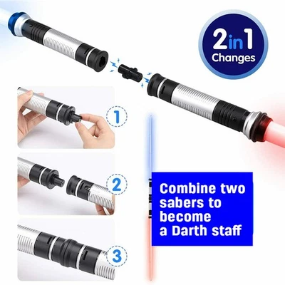 2 x 2in1 Lichtschwert Licht Sound Schwert Ninja Laserschwert LED Leuchtschwert - Bild 1 von 4