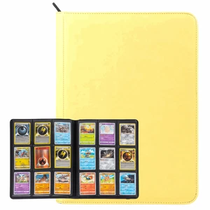 cardcosmos - Carpeta de cuero premium con cremallera de 9 bolsillos - Amarillo - Imagen 1 de 10